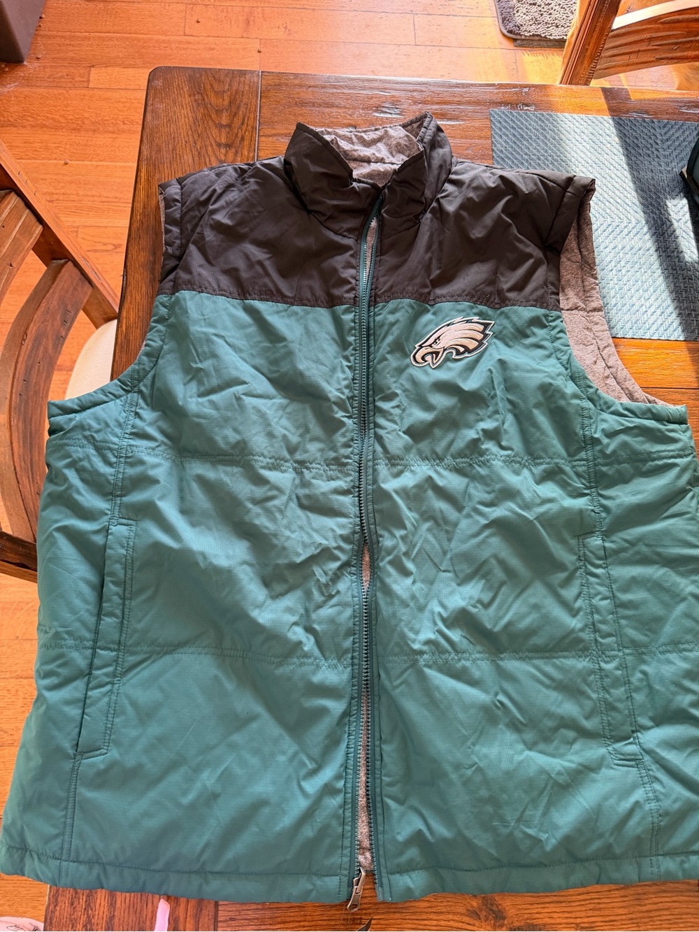 Philadelphia Eagles Teal and Black Puffer Vest